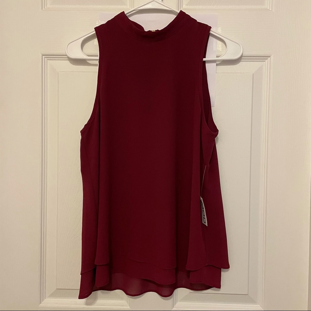 Naked Zebra mock neck layered sleeveless top